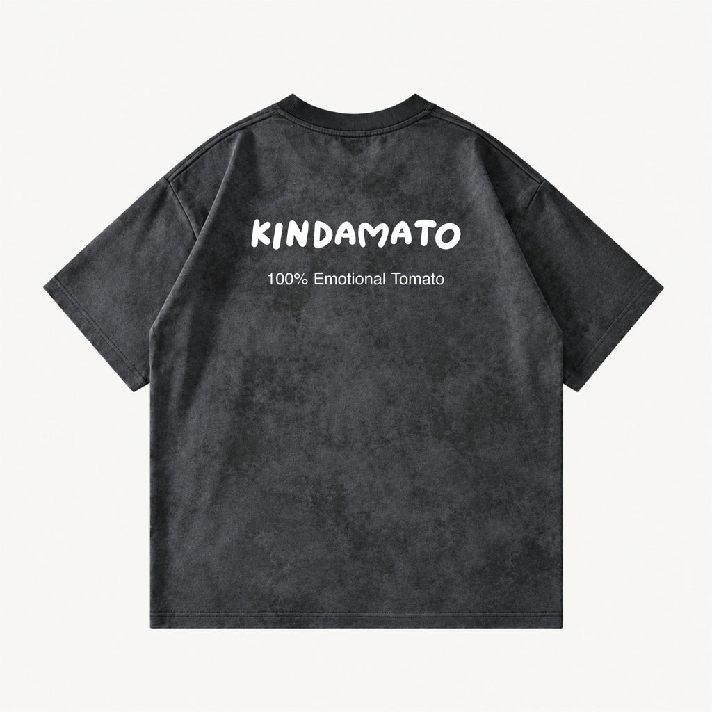 100% Emotional Tomato Coal Black tie-dye T-shirt, back