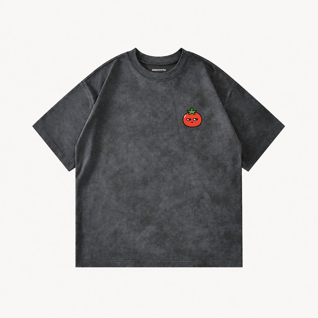 100% Emotional Tomato Coal Black tie-dye T-shirt, front