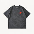 100% Emotional Tomato Coal Black tie-dye T-shirt, front