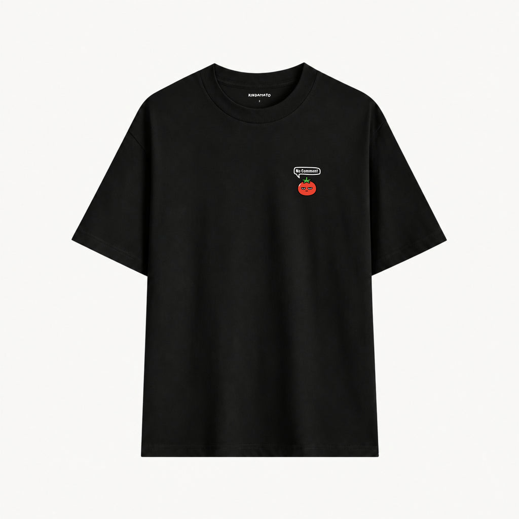 No Comment black relaxed-fit T-shirt, front
