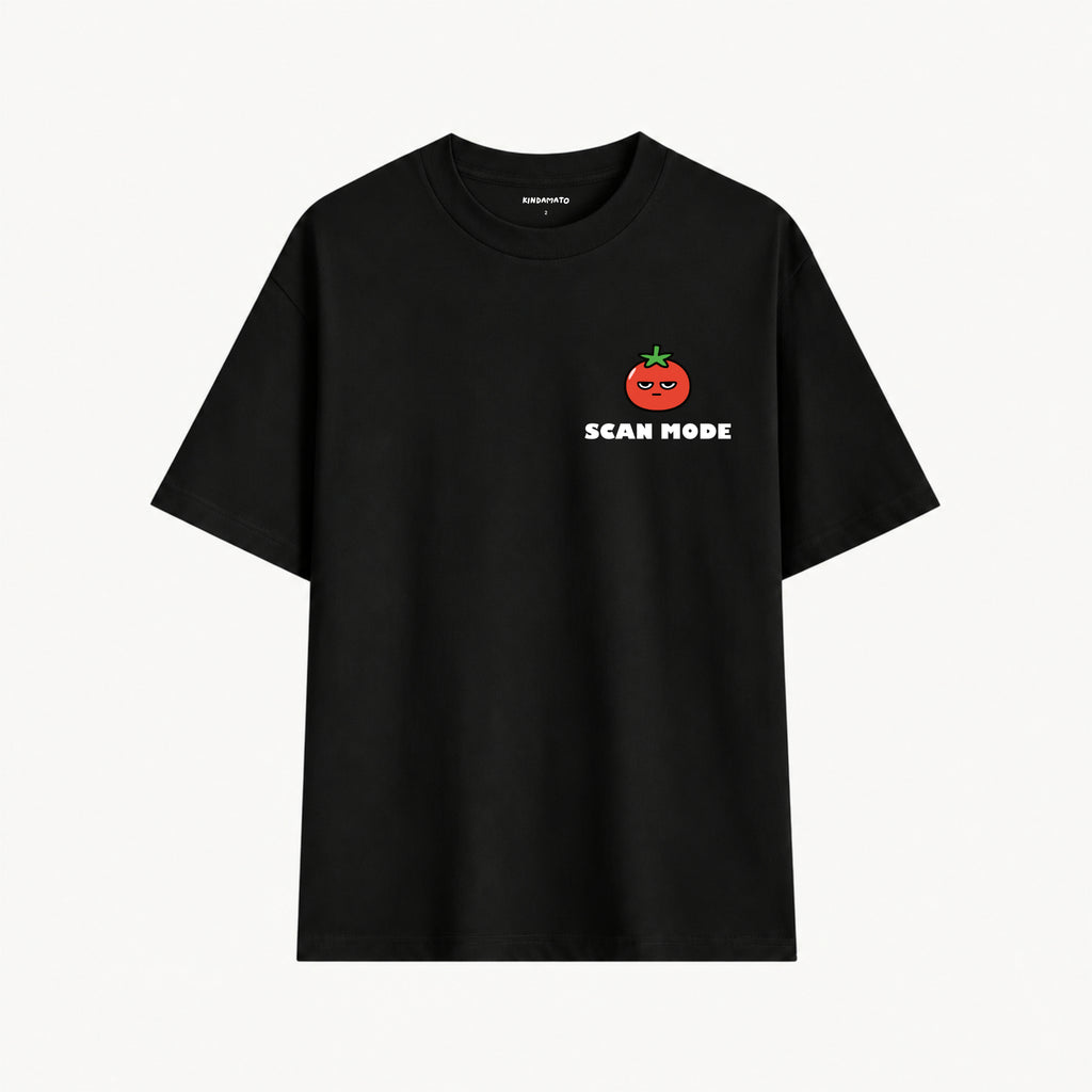 Scan Mode black relaxed-fit T-shirt, front