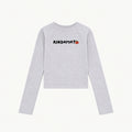Where Is O Light Grey women's long-sleeve top, front