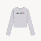 Where Is O Light Grey women's long-sleeve top, front