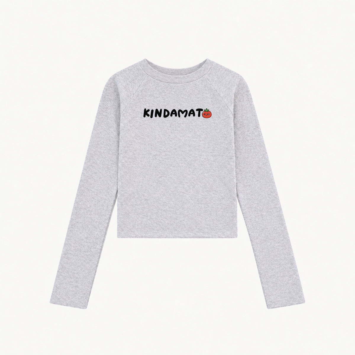 Where Is O Light Grey women's long-sleeve top, front