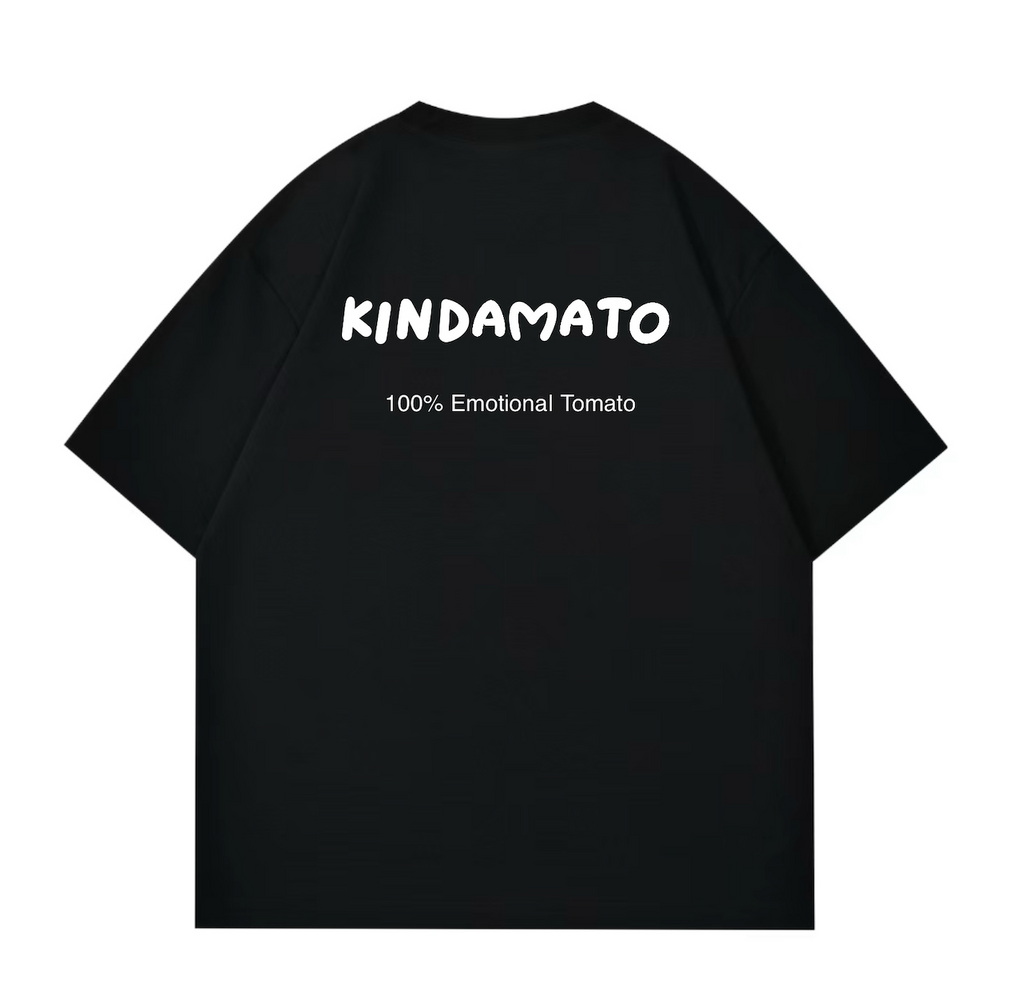 KindaMato 100% Emotional Tomato T-shirt back mockup