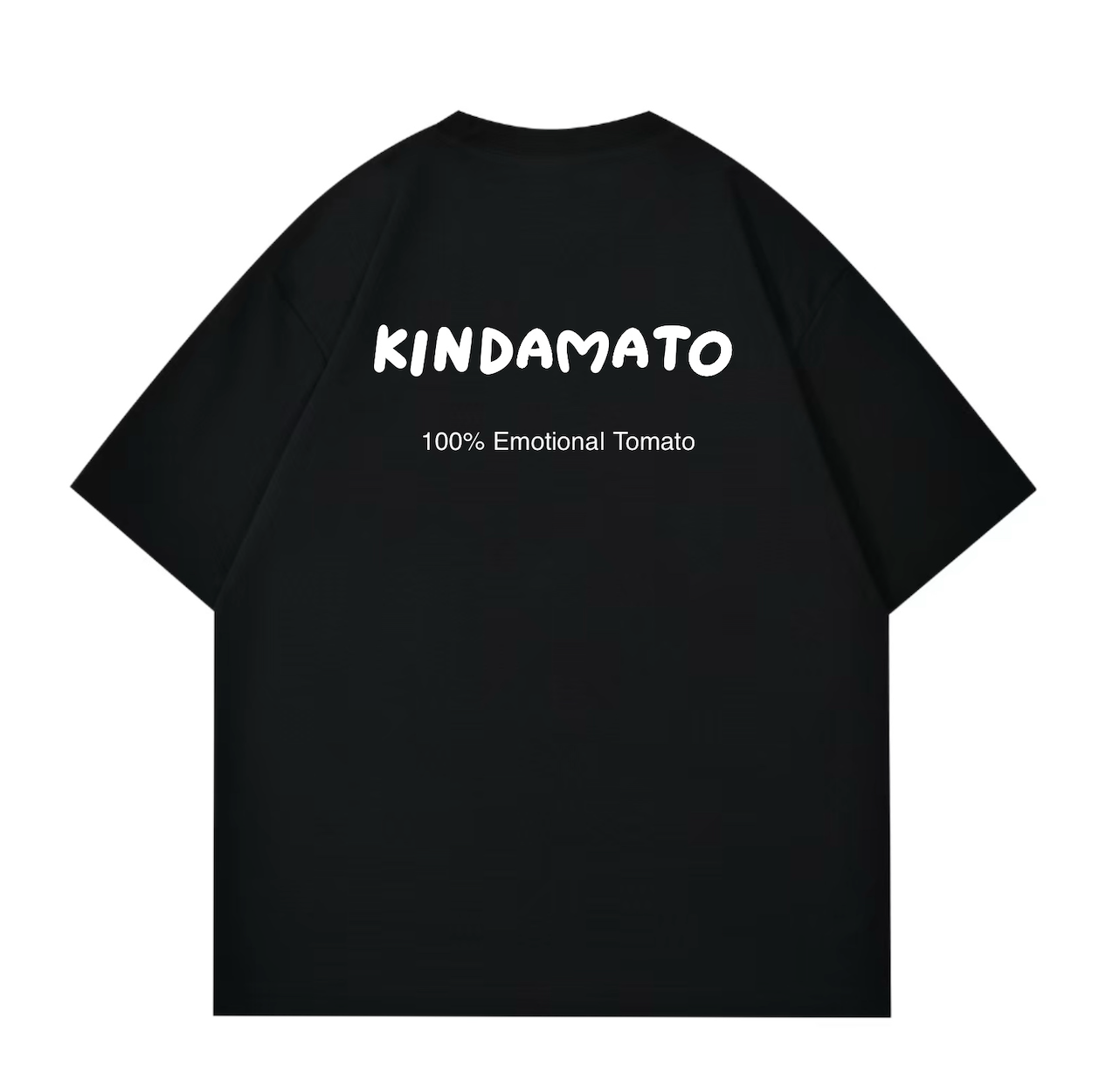 KindaMato 100% Emotional Tomato T-shirt back mockup