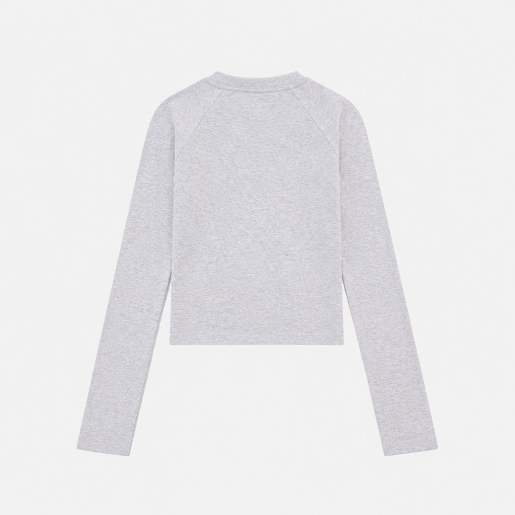 Where Is O Light Grey women's long-sleeve top, back